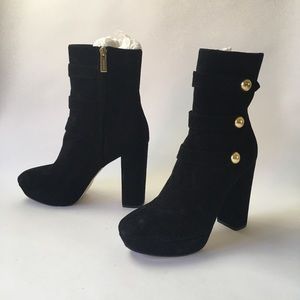 MK Black Suede Maisie Boot 8.5